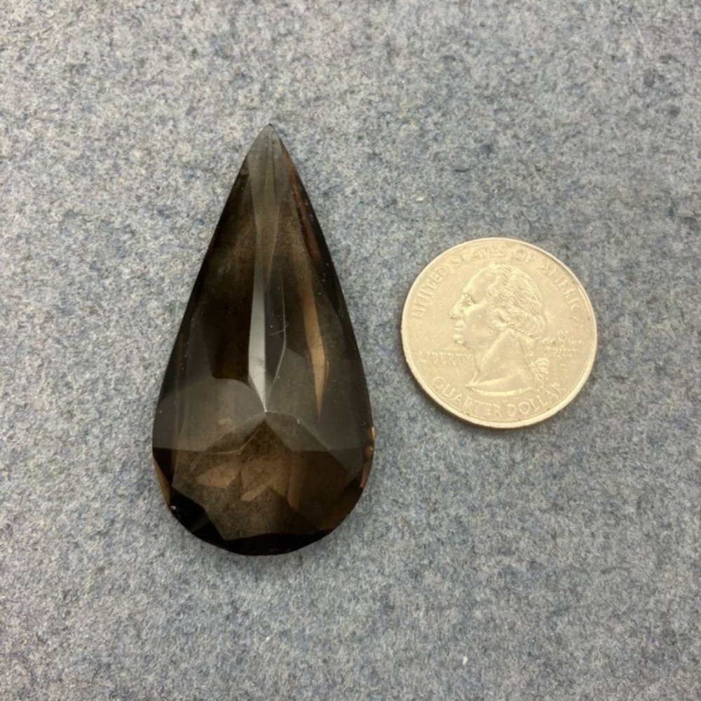 Smoky Green Teardrop Faceted Acrylic DIY Craft Repurpose Upcycle Retro